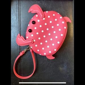Kate Spade polka dot crab wristlet, new, never used